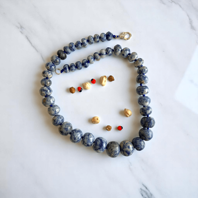 Indigo Calm Necklace | Sodalite Oblate Stone - For Women | Includes: Necklace