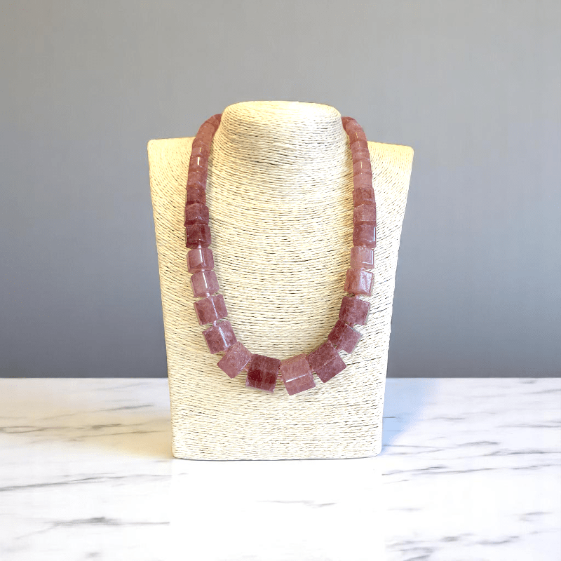Sweet Glow | Red Strawberry Quartz Stone - For Women | Includes: Necklace