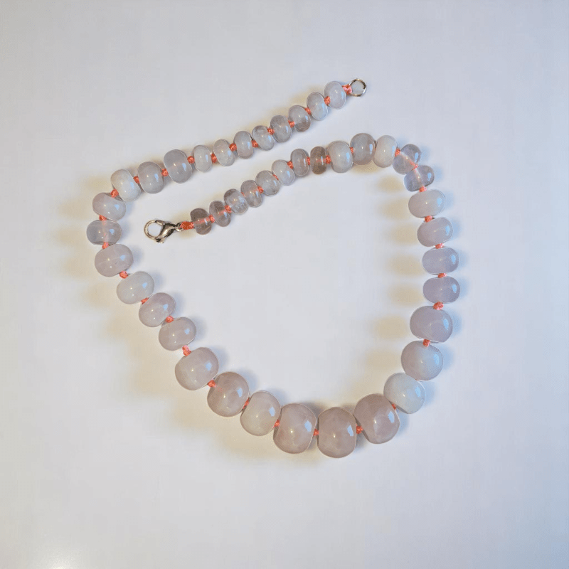 Blush Essence | Rose Quartz Oblate Stone - For Women | Includes: Necklace