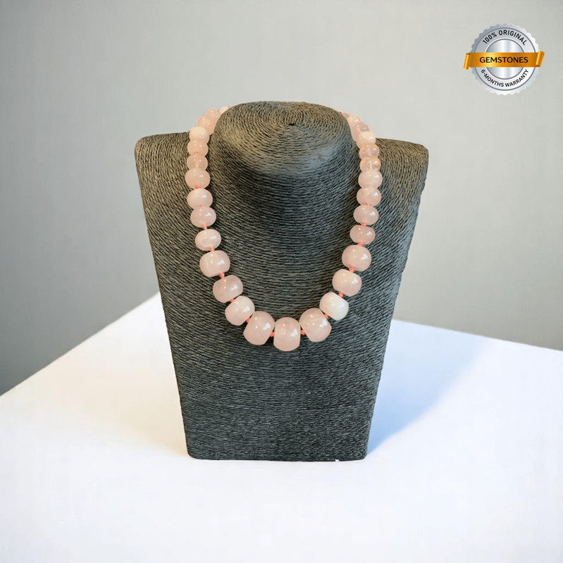 Blush Essence | Rose Quartz Oblate Stone - For Women | Includes: Necklace