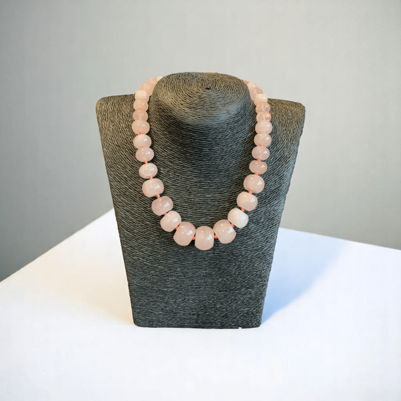 Blush Essence | Rose Quartz Oblate Stone - For Women | Includes: Necklace