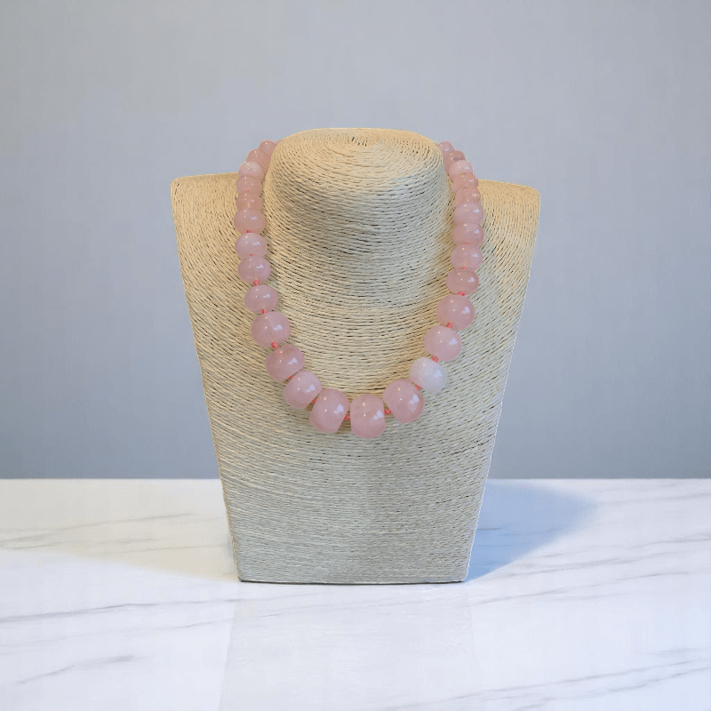 Blush Essence | Rose Quartz Oblate Stone - For Women | Includes: Necklace