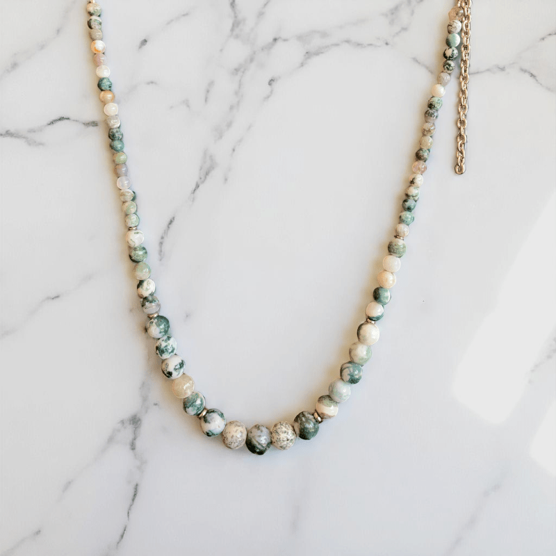 Earthbound Serenity Necklace | Tree Agate Stone - For Women | Includes: Necklace