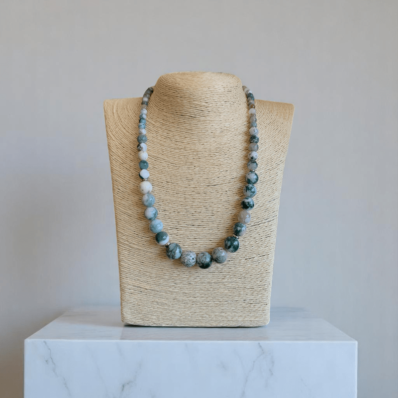 Elegant Roots Set | Tree Agate Stone - For Women | Includes: Necklace, Bracelet