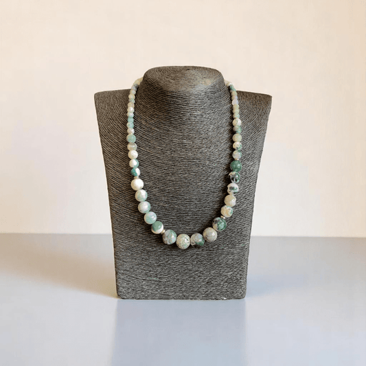 Elegant Roots Set | Tree Agate Stone - For Women | Includes: Necklace, Bracelet