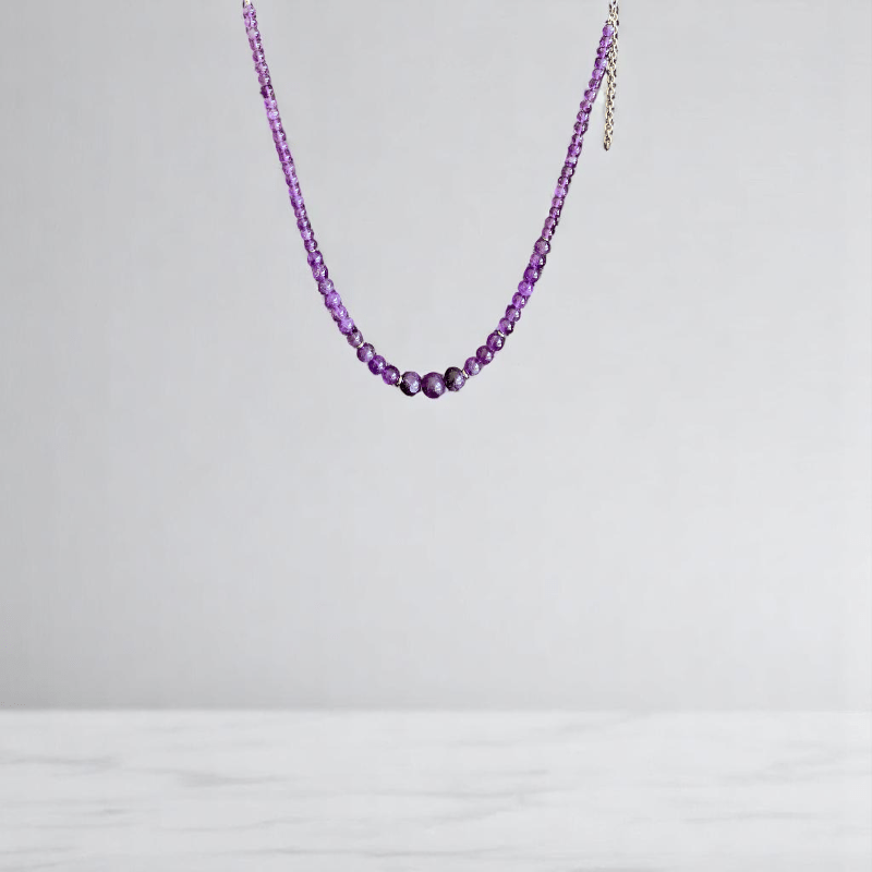 Lavender Glow Set | Amethyst Stone - For Women | Includes: Necklace, Bracelet