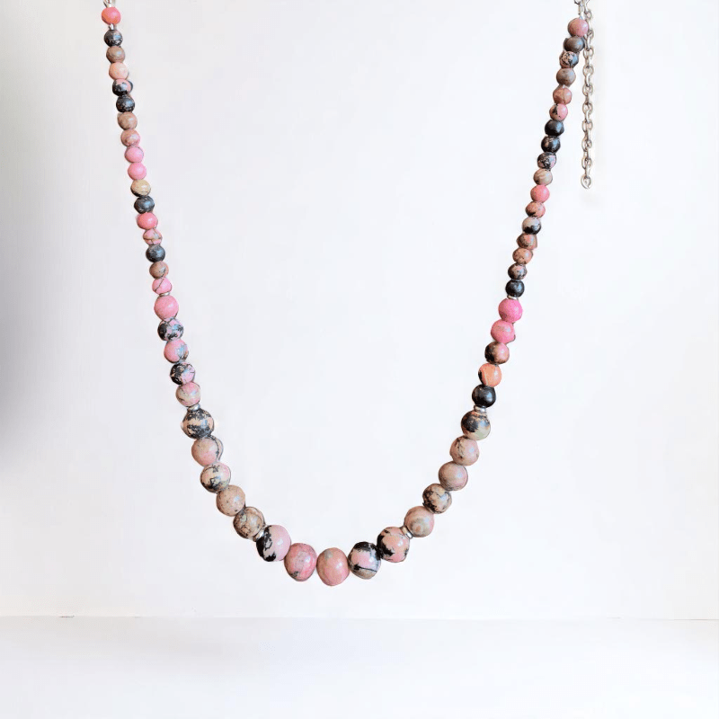 Heart Harmony Necklace | Rhodonite Stone - For Women | Includes: Necklace