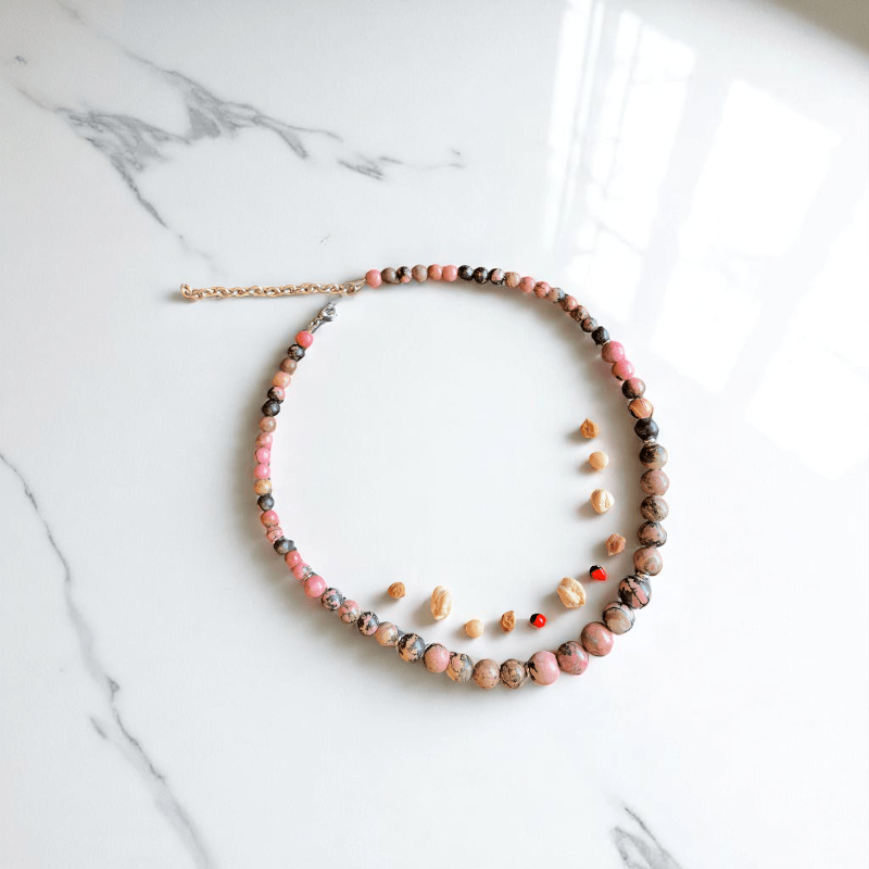 Heart Harmony Necklace | Rhodonite Stone - For Women | Includes: Necklace