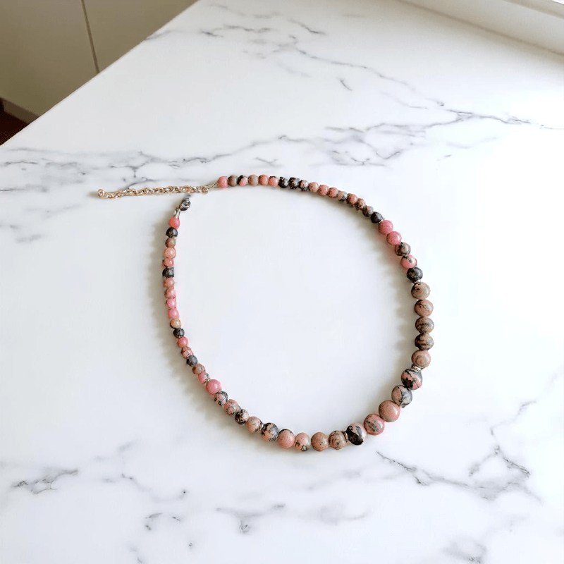 Heart Harmony Necklace | Rhodonite Stone - For Women | Includes: Necklace