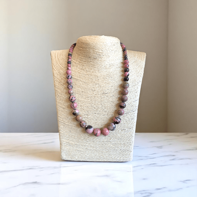 Heart Harmony Necklace | Rhodonite Stone - For Women | Includes: Necklace