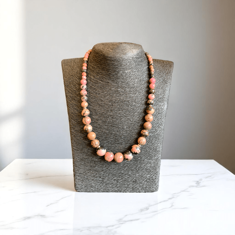 Heart Harmony Necklace | Rhodonite Stone - For Women | Includes: Necklace