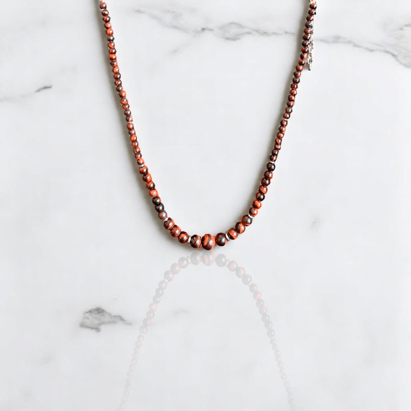 Crimson Strength Set | Red Tiger Eye Stone - For Women | Includes: Necklace, Bracelet