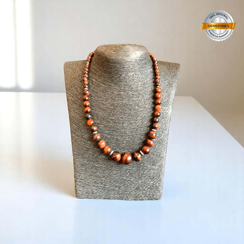 Crimson Strength Set | Red Tiger Eye Stone - For Women | Includes: Necklace, Bracelet
