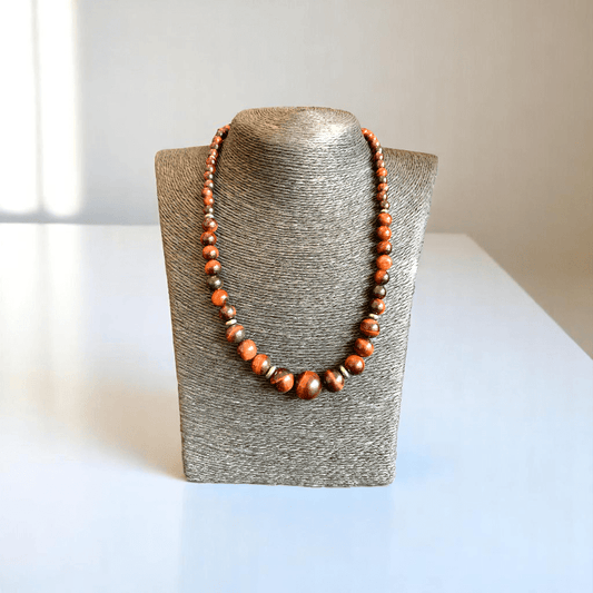 Crimson Strength Set | Red Tiger Eye Stone - For Women | Includes: Necklace, Bracelet