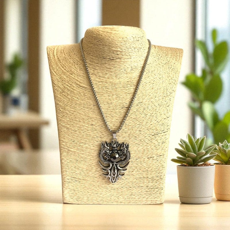 Mythic Double Dragon Necklace | Premium Alloy - For Men | Includes: Necklace