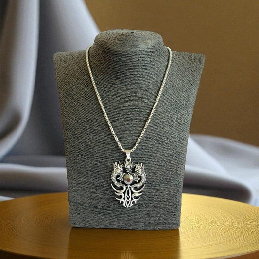 Mythic Double Dragon Necklace | Premium Alloy - For Men | Includes: Necklace