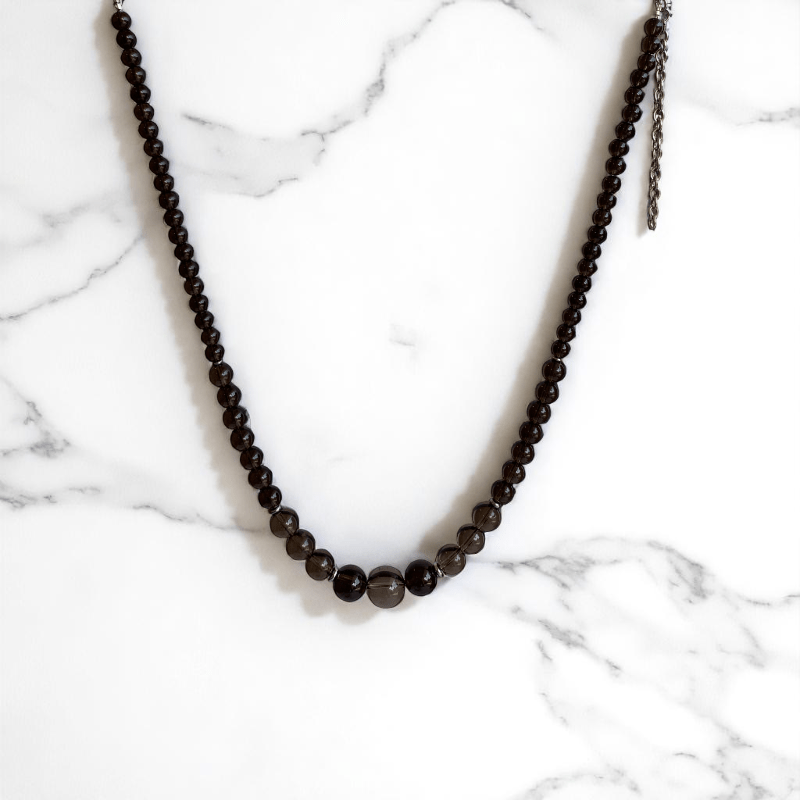Dusky Glow Necklace | Smoky Quartz Stone - For Women | Includes: Necklace