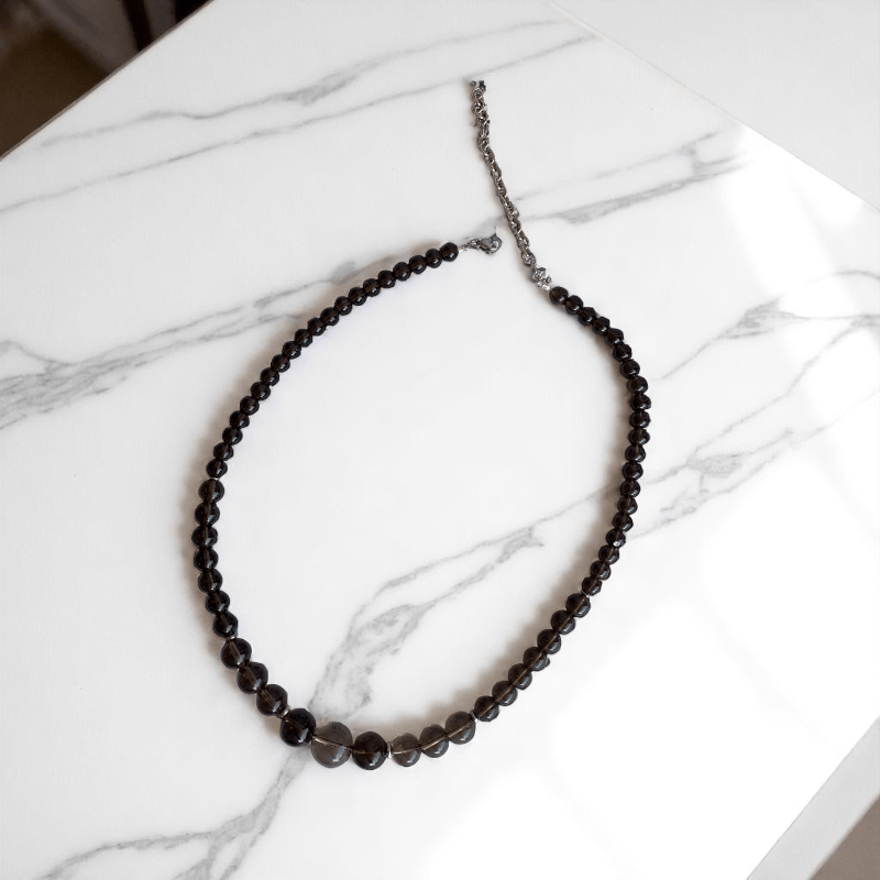 Dusky Glow Necklace | Smoky Quartz Stone - For Women | Includes: Necklace