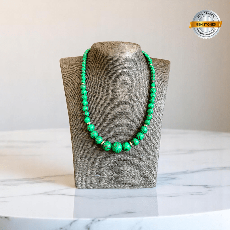 Emerald Flow Set | Malachite Stone - For Women | Includes: Necklace, Bracelet