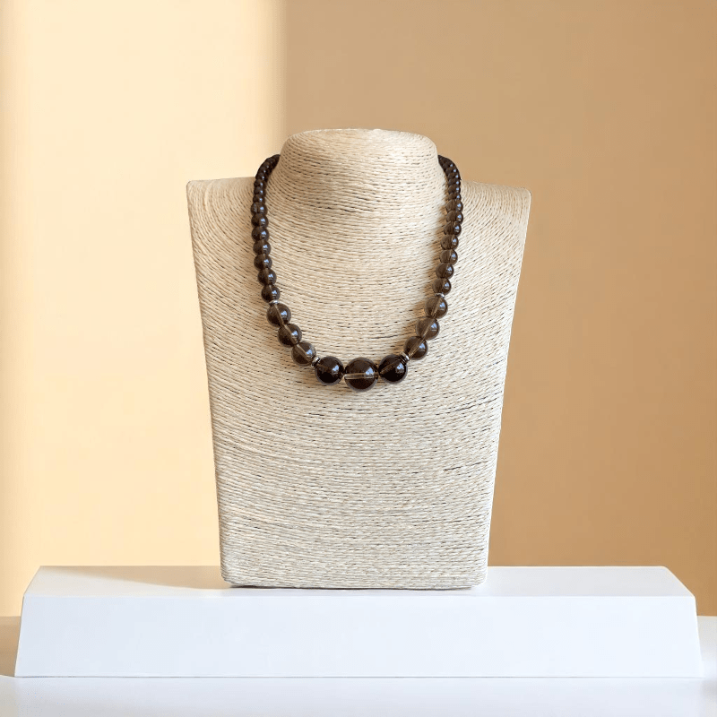 Dusky Glow Necklace | Smoky Quartz Stone - For Women | Includes: Necklace