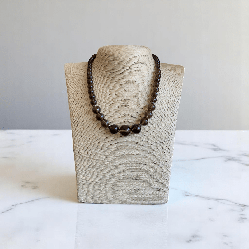 Smoky Elegance Set | Smoky Stone - For Women | Includes: Necklace, Bracelet