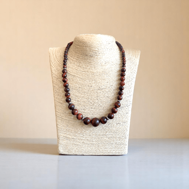 Crimson Strength Set | Red Tiger Eye Stone - For Women | Includes: Necklace, Bracelet