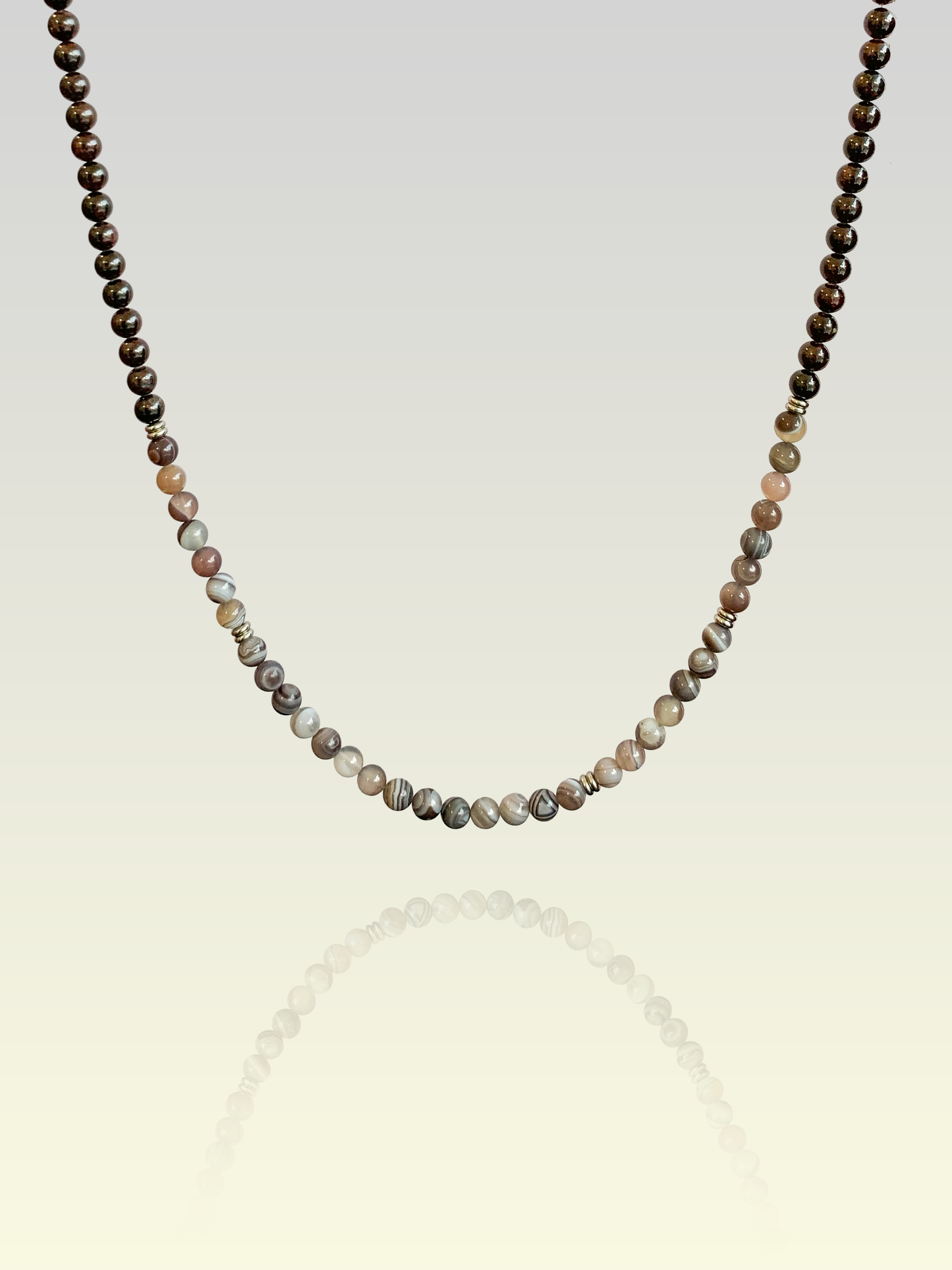 Striped Botswana Set | Botswana Agate - For Unisex | Includes: Necklace & Bracelet