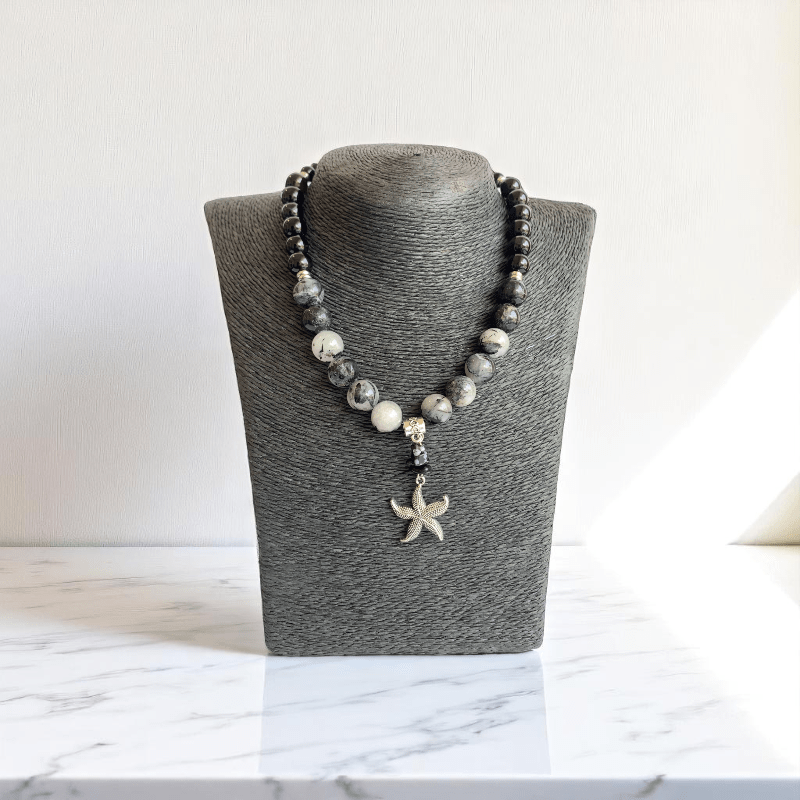 Celestial Drift Necklace | Black Rutile Stone - For Women | Includes: Necklace