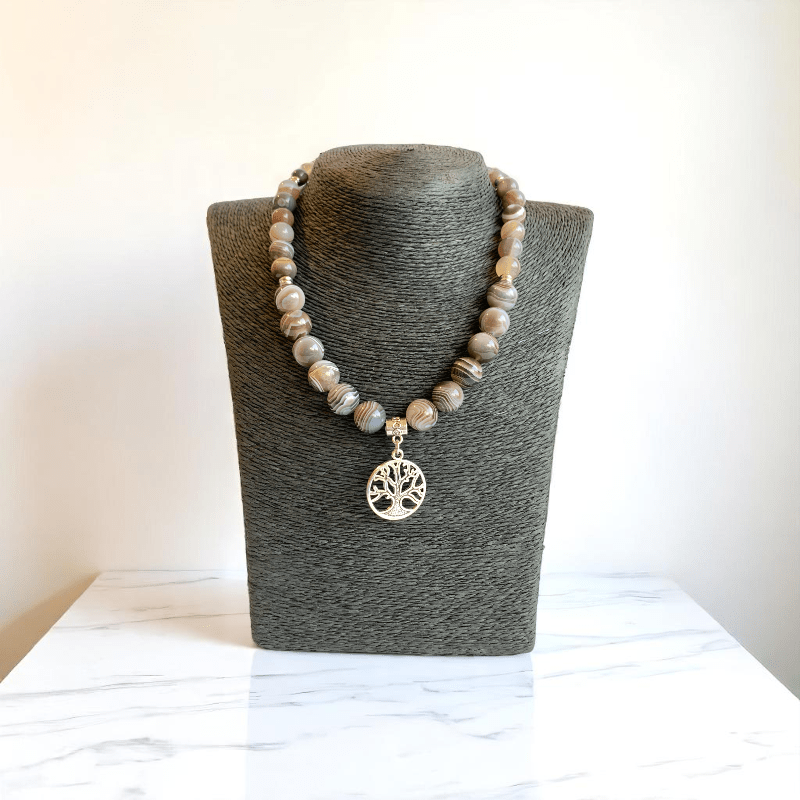 Rooted Serenity Necklace | Botswana Stone - For Women | Includes: Necklace