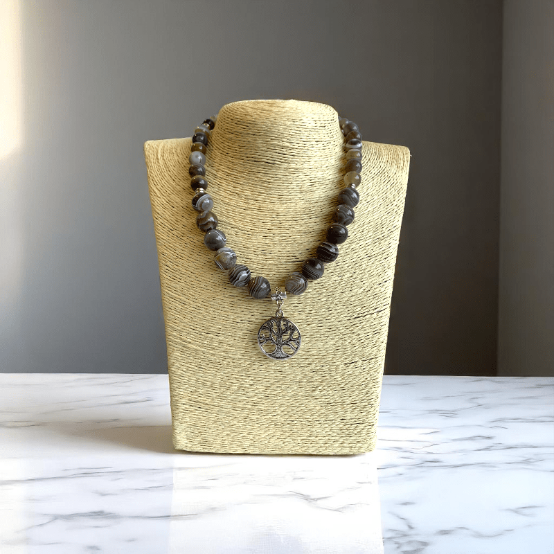 Rooted Serenity Necklace | Botswana Stone - For Women | Includes: Necklace