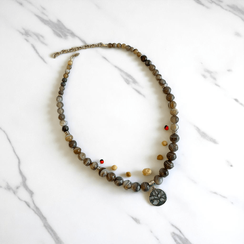 Rooted Serenity Necklace | Botswana Stone - For Women | Includes: Necklace