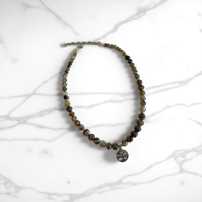 Rooted Serenity Necklace | Botswana Stone - For Women | Includes: Necklace