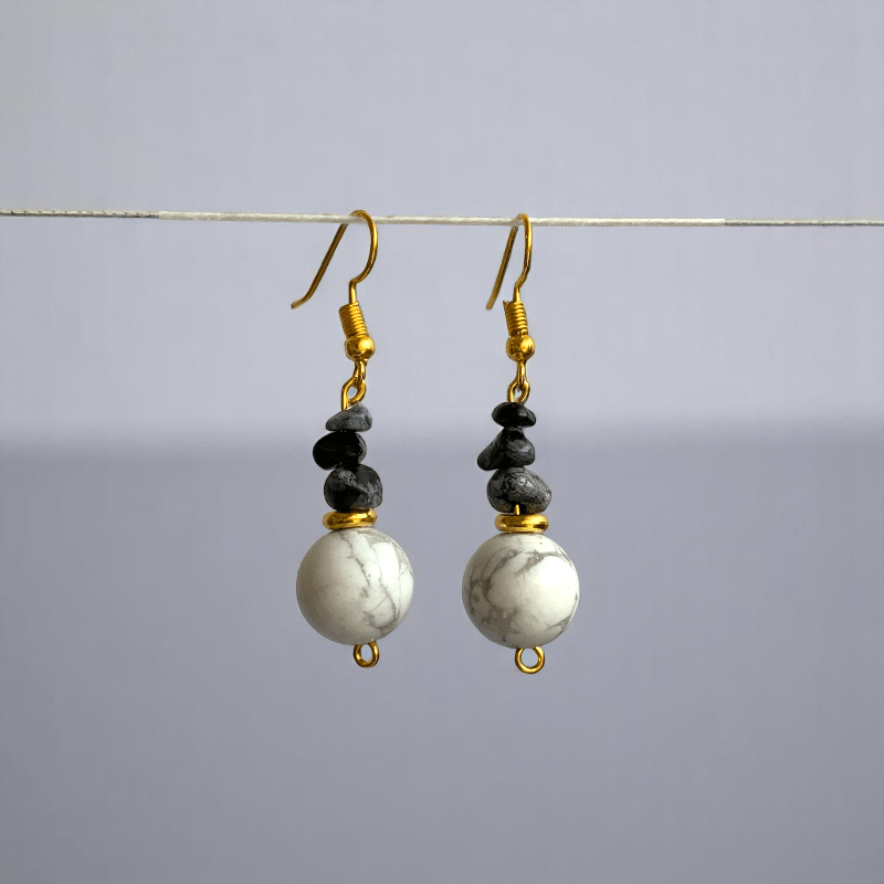 Winter Calm Set | Snowflake Stone & White Howlite - For Women | Includes: Necklace, Bracelet, Earring