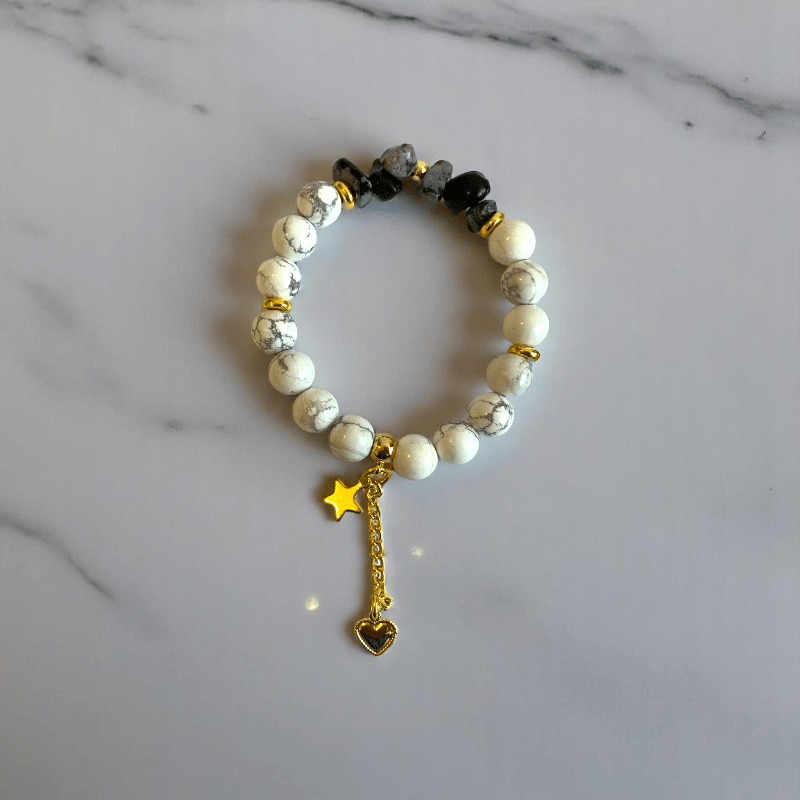 Winter Calm Set | Snowflake Stone & White Howlite - For Women | Includes: Necklace, Bracelet, Earring