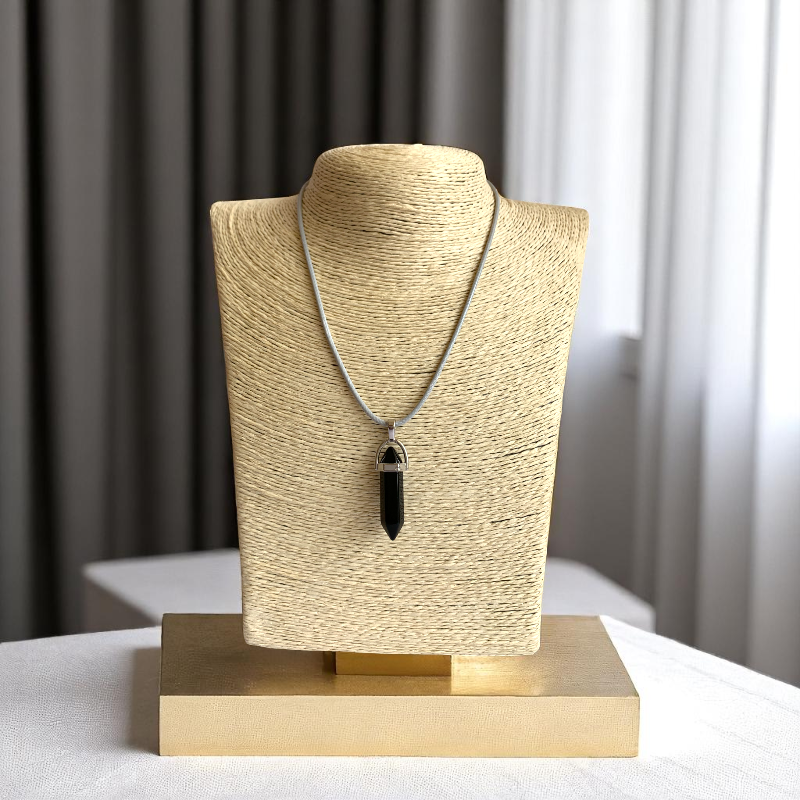 Shielding Pencil Necklace | Black Obsidian - For Kids | Includes: Necklace