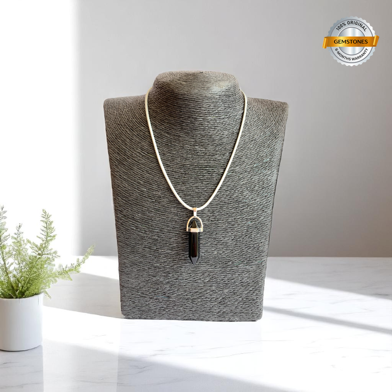 Shielding Pencil Necklace | Black Obsidian - For Kids | Includes: Necklace