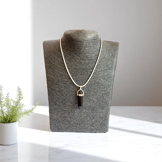 Shielding Pencil Necklace | Black Obsidian - For Kids | Includes: Necklace
