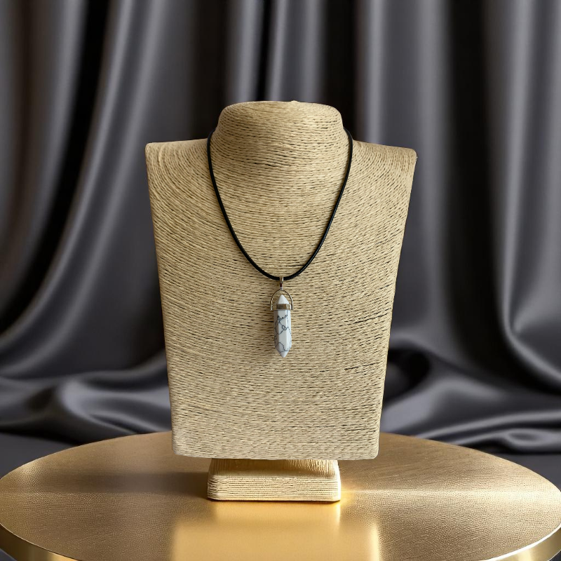 Calming Pencil Necklace | Howlite Stone - For Kids | Includes: Necklace