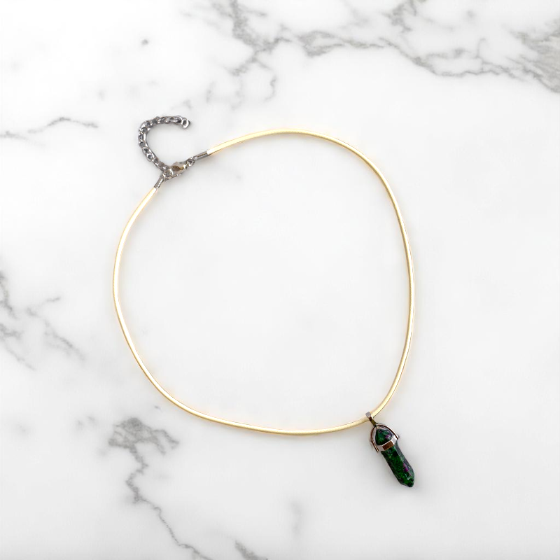 Growth Pencil Necklace | Zoisite Stone - For Kids | Includes: Necklace