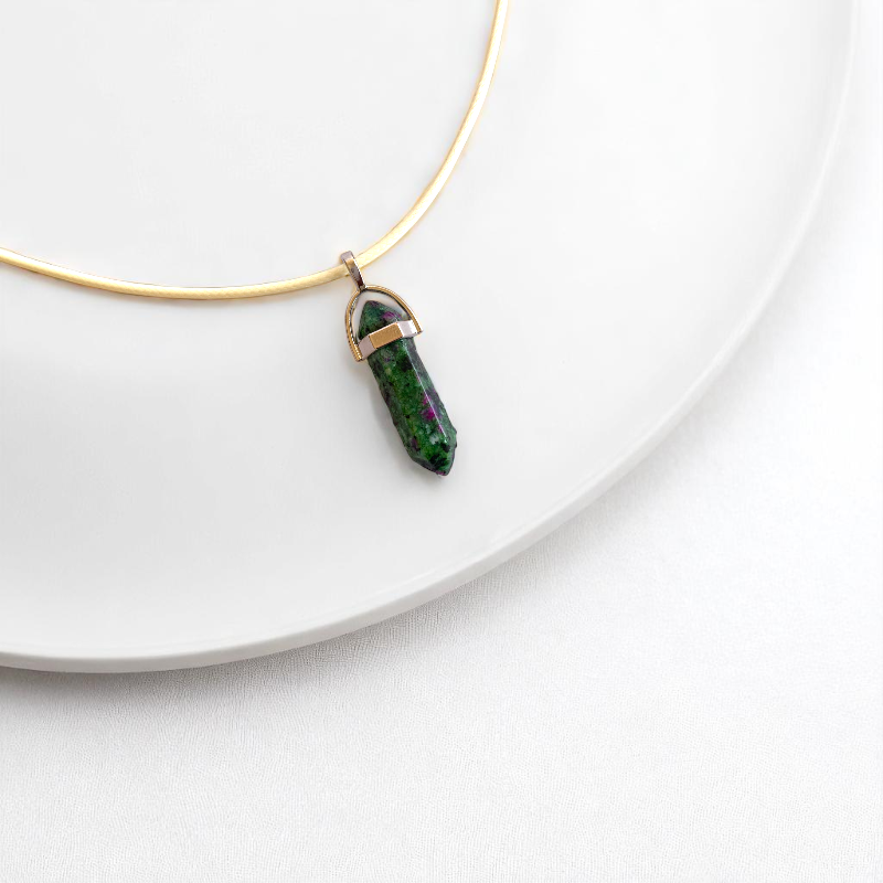 Growth Pencil Necklace | Zoisite Stone - For Kids | Includes: Necklace