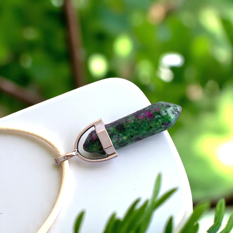 Growth Pencil Necklace | Zoisite Stone - For Kids | Includes: Necklace