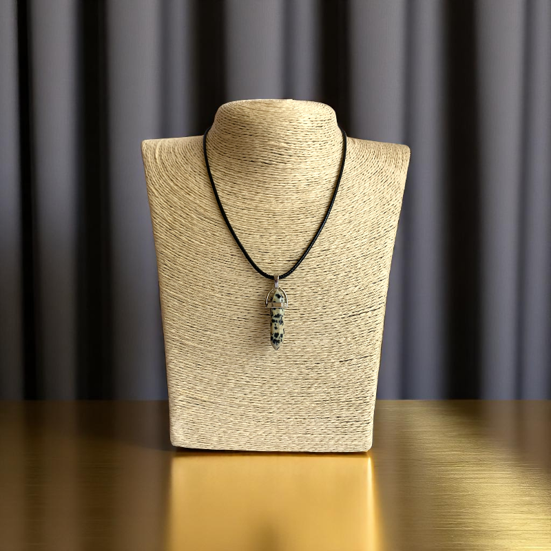 Playful Pencil Necklace | Dalmatian Jasper - For Kids | Includes: Necklace