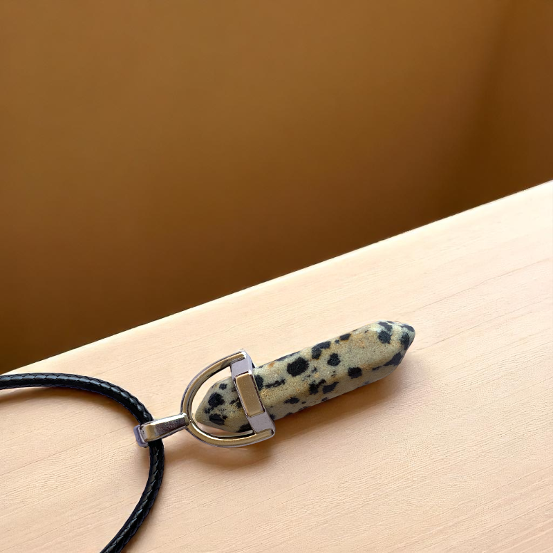 Playful Pencil Necklace | Dalmatian Jasper - For Kids | Includes: Necklace