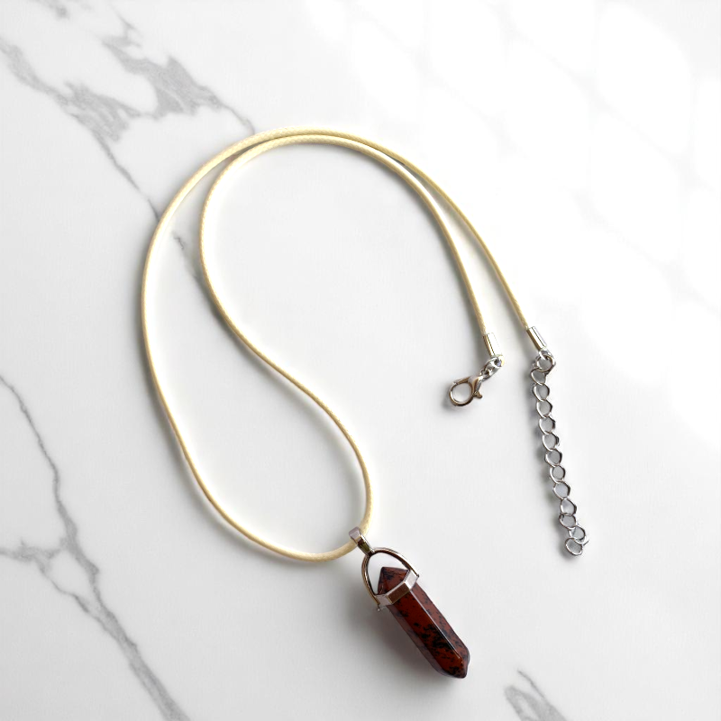 Grounding Pencil Necklace | Mahogany Obsidian - For Kids | Includes: Necklace
