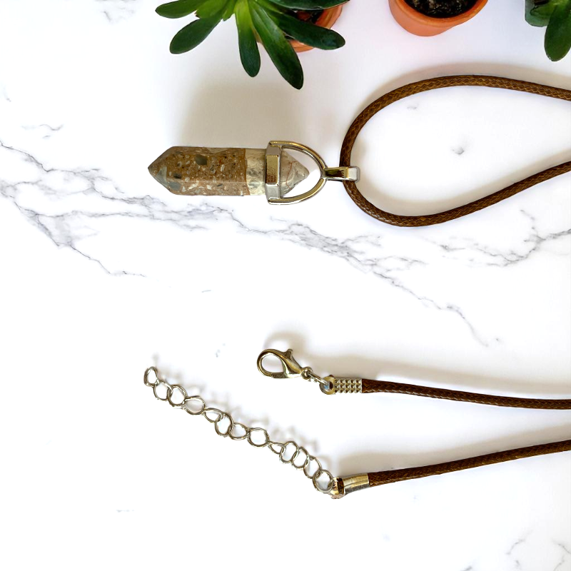 Soothing Pencil Necklace | Magnesite Agate - For Kids | Includes: Necklace