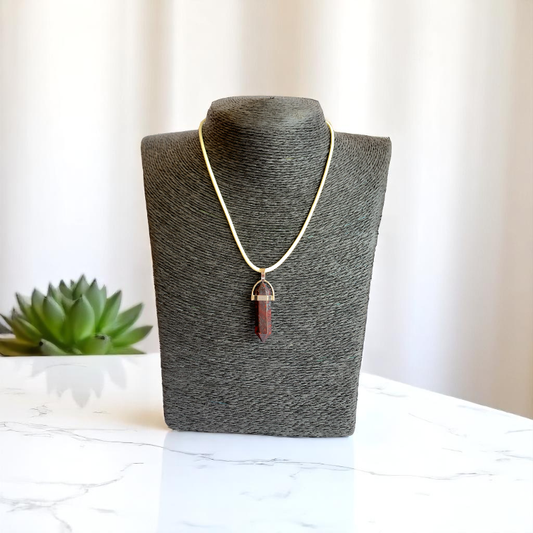 Vitality Pencil Necklace | Garnet - For Kids | Includes: Necklace