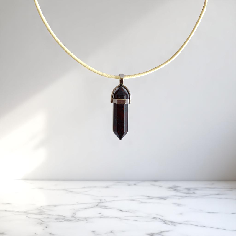 Vitality Pencil Necklace | Garnet - For Kids | Includes: Necklace