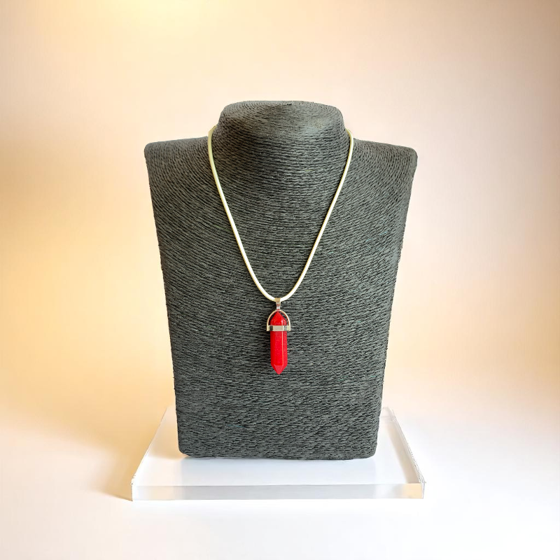 Courage Pencil Necklace | Red Onyx - For Kids | Includes: Necklace