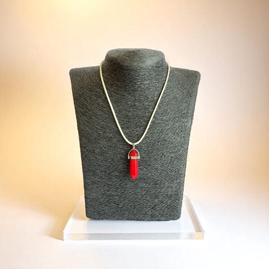 Courage Pencil Necklace | Red Onyx - For Kids | Includes: Necklace