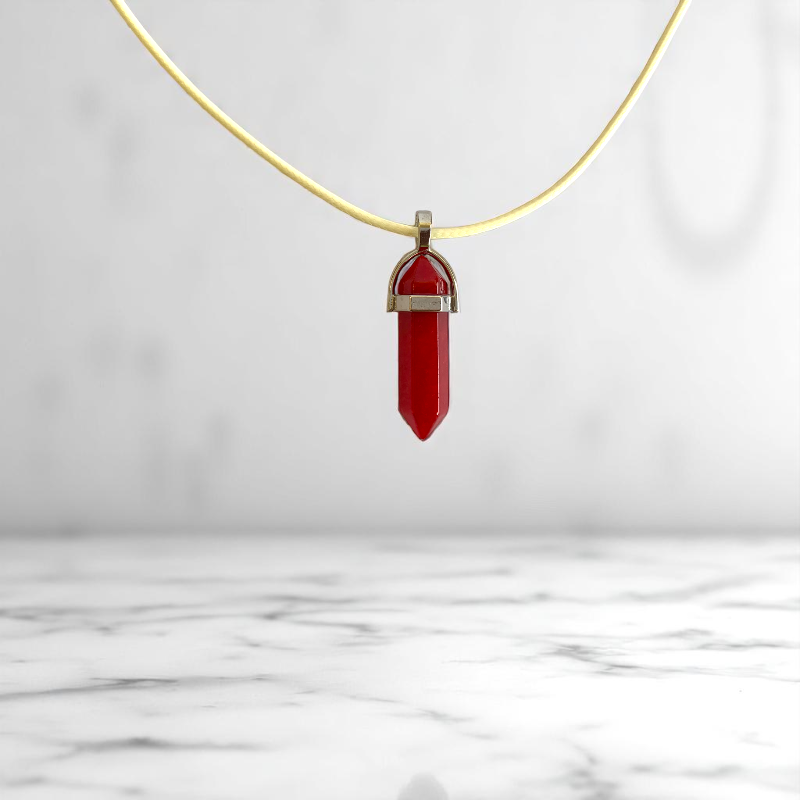 Courage Pencil Necklace | Red Onyx - For Kids | Includes: Necklace